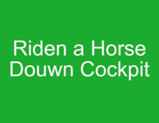 Riden a horse down Cockpit